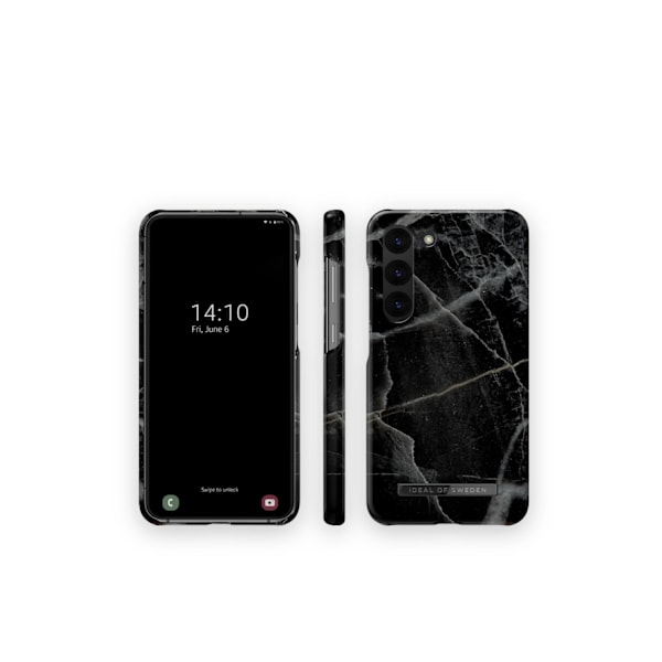 Printed Case Galaxy S23 Plus Black Thunder Marble Svart