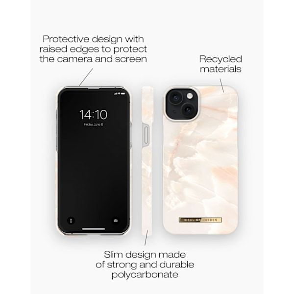 Printed Case iPhone 15 Plus Rose Pearl Marble Pink