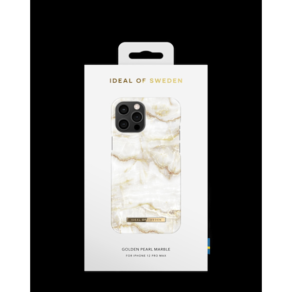 Printed Case iPhone 12 Pro Max Golden Pearl Marble White