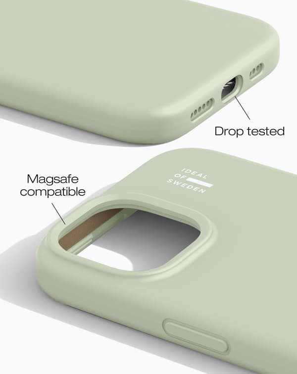 Silicone Case MagSafe iPhone 13 / 14 / 15 / 16e / 17e Sage Green