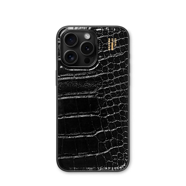 Vegan Leather Case MagSafe iPhone 14 Pro Max Black Croco Black