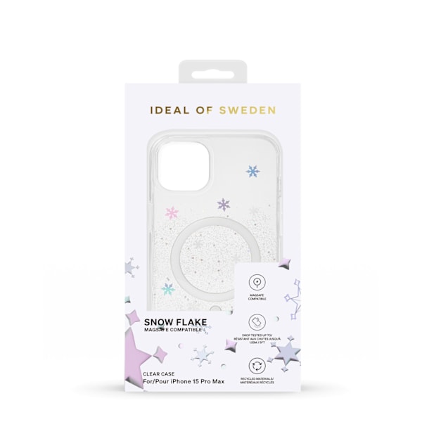 Clear Case MagSafe iPhone 15 Pro Max Snowflake Silver