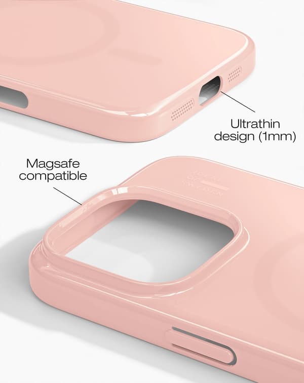Slim Case MagSafe iPhone 16 Pro Glossy Blush Pink Rosa