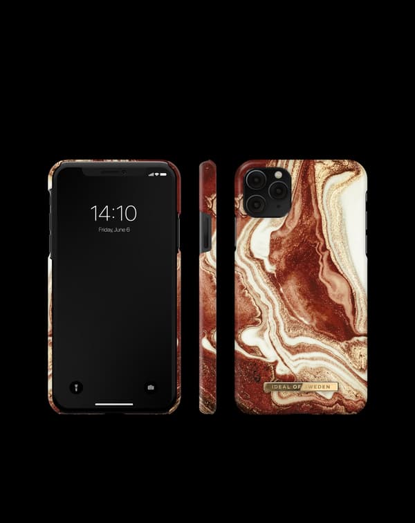 Printed Case iPhone 11 Pro Max / XS Max Golden Rusty Marble Red