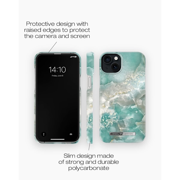 Printed Case MagSafe iPhone 15 Plus Azura Marble multifärg