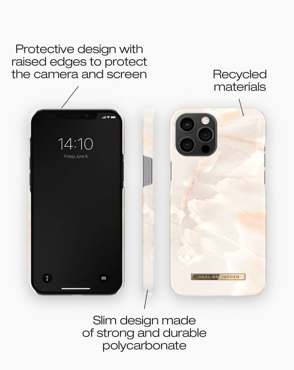 Printed Case iPhone 12 Pro Max Rose Pearl Marble Pink