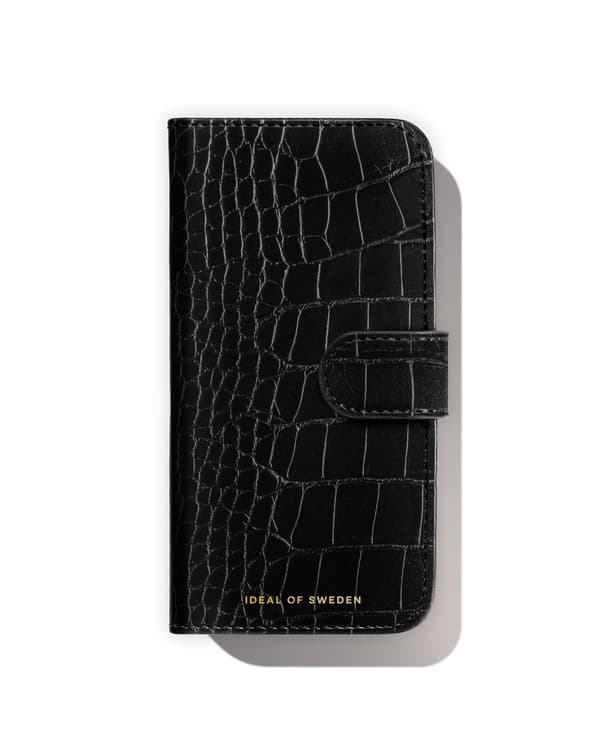 Magnet Wallet+ iPhone 16 Black Croco