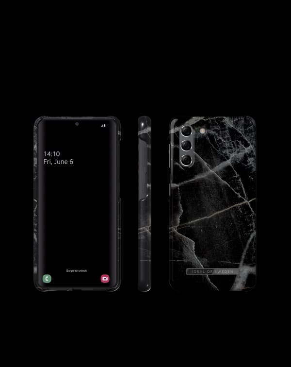 Printed Case Galaxy S21 Black Thunder Marble Black