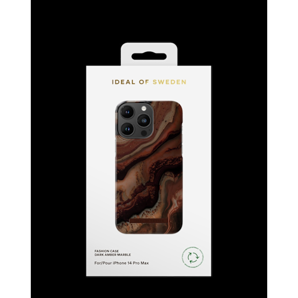 Printed Case iPhone 14 Pro Max Dark Amber Marble Brown