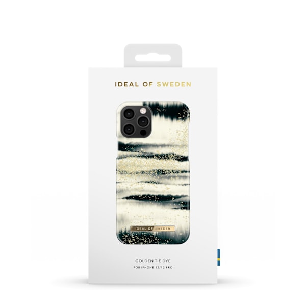 Printed Case iPhone 12 / 12 Pro Golden Tie Dye White