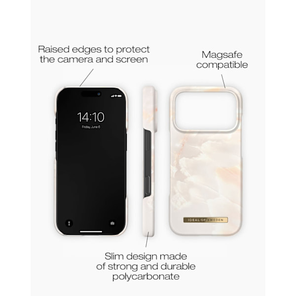 Printed Case MagSafe iPhone 17 Pro Max Rose Pearl Marble Pink
