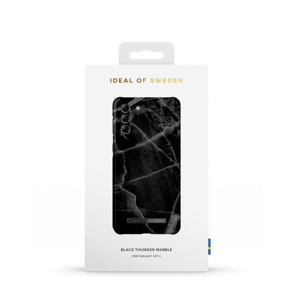 Printed Case Galaxy S21Plus Black Thunder Marble