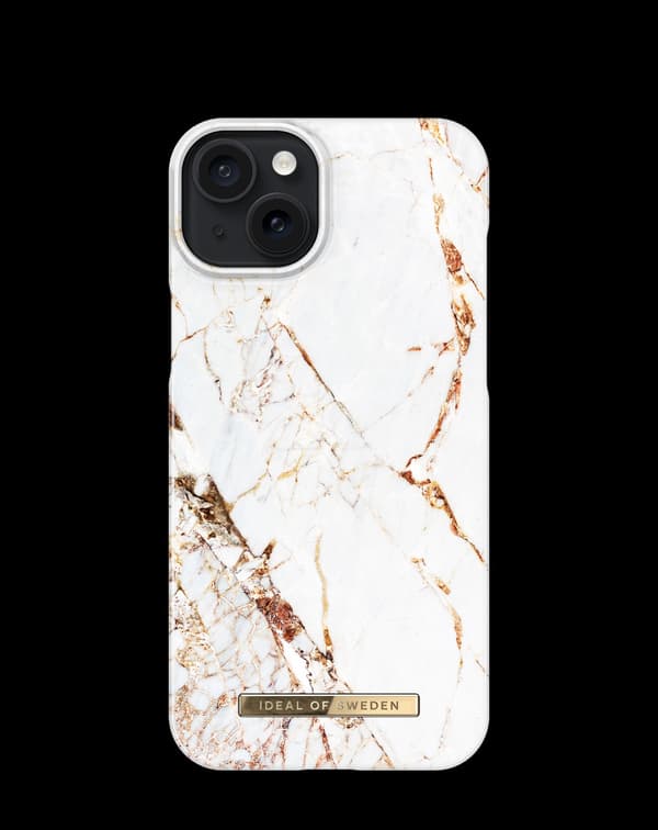 Printed Case MagSafe iPhone 15 Plus Carrara Gold White