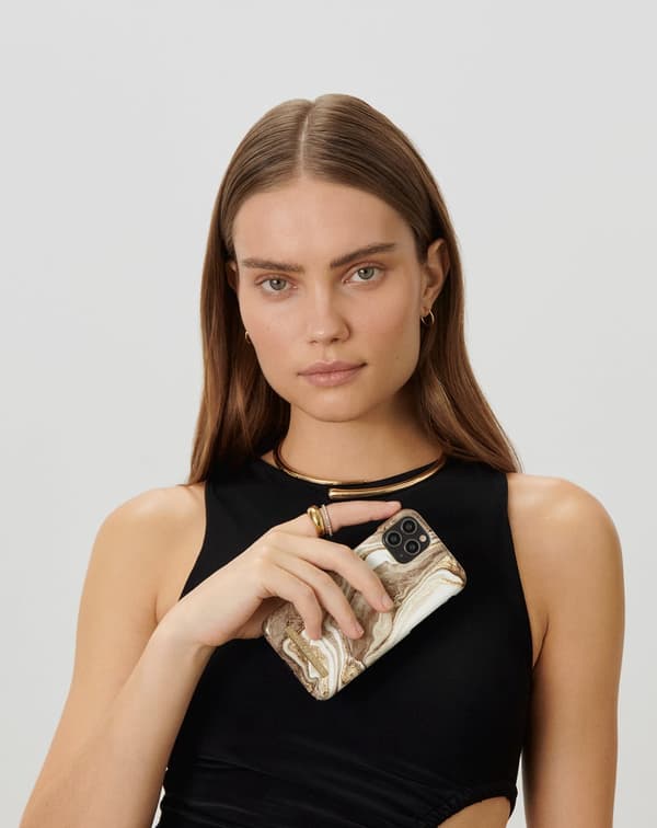Printed Case iPhone 11 Pro / XS / X Golden Sand Marble Beige