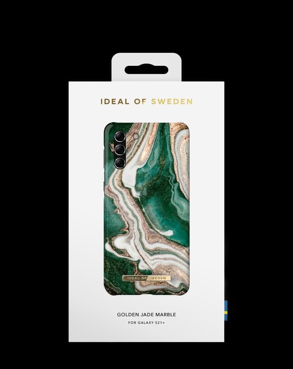 Printed Case Galaxy S21 Plus Golden Jade Marble Green
