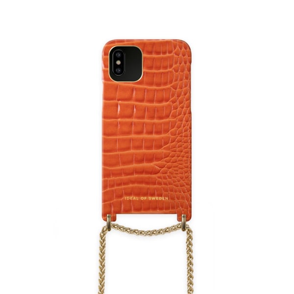 Lilou Necklace Case Orange Croco iPhone 11P/XS/X
