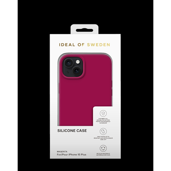 Silicone Case iPhone 15 Plus Magenta Rosa