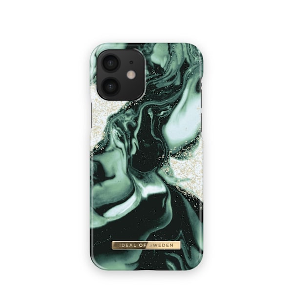 Printed Case iPhone 12 / 12 Pro Golden Olive Marble Green