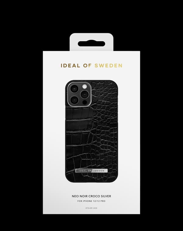 Atelier Case iPhone 12 / 12 Pro Neo Noir Croco Silver Black
