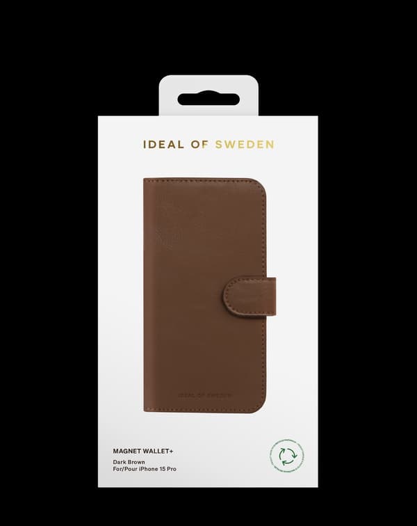 Magnet Wallet+ iPhone 15 Pro Dark Brown Brun