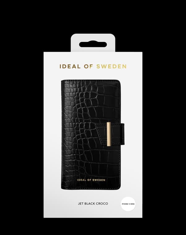 Cora Phone Wallet iPhone 13 Mini Jet Black Croco Black