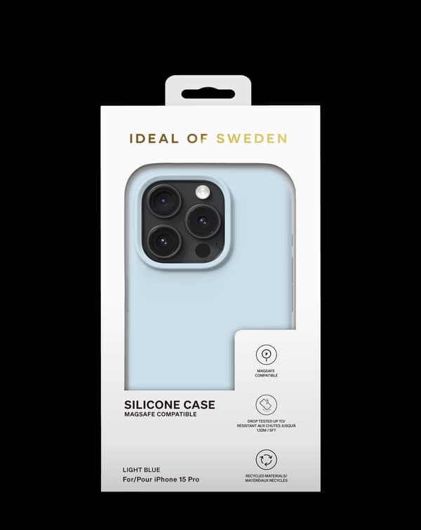 Silicone Case MagSafe iPhone 15 Pro Light Blue Blå