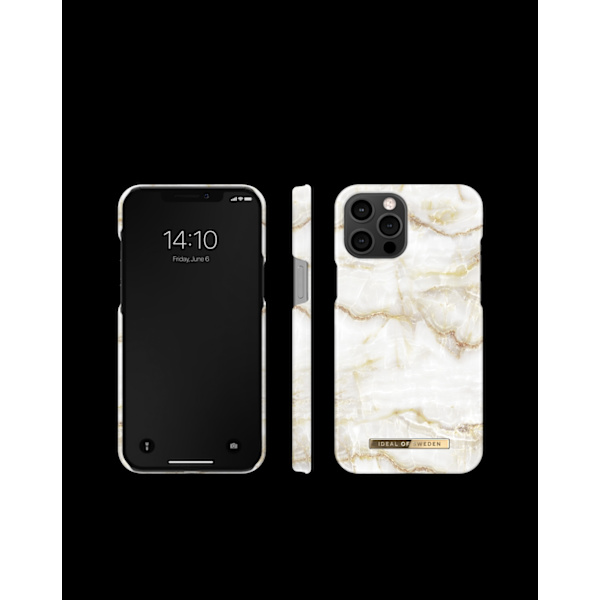 Printed Case iPhone 12 Pro Max Golden Pearl Marble White