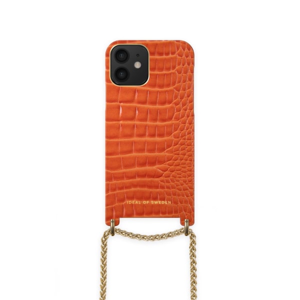 Lilou Necklace Case Orange Croco iPhone 12 /12P
