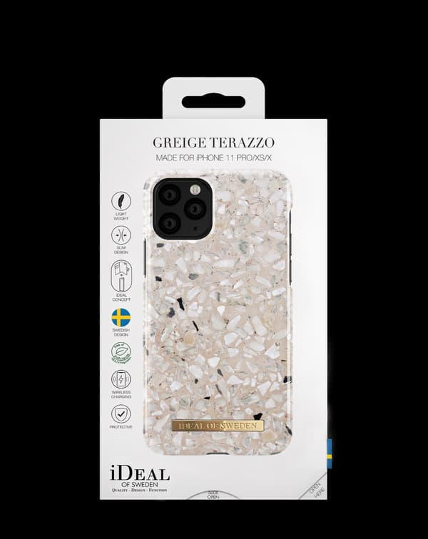 Printed Case iPhone 11 Pro / XS / X Greige Terazzo Grey