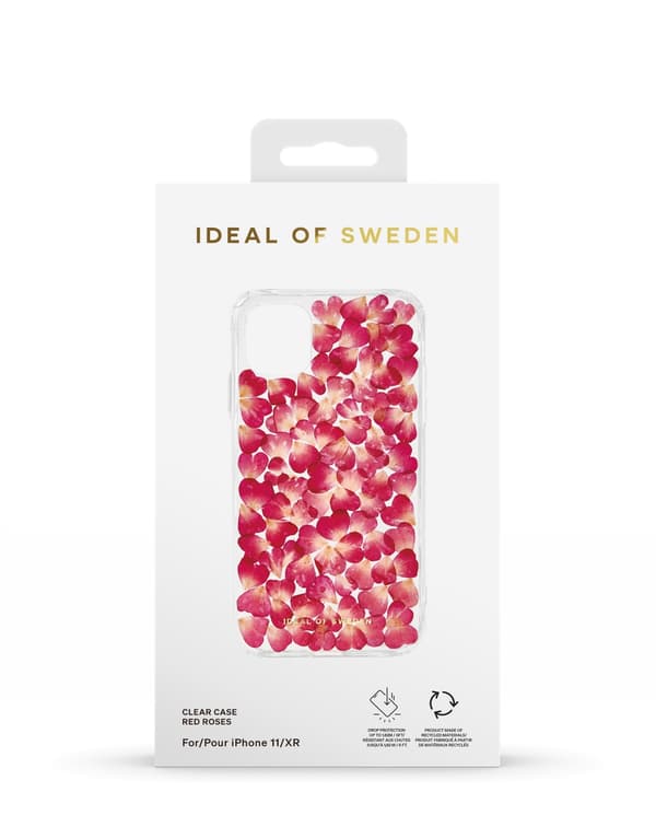 Clear Case iPhone 11 / XR Red Roses Transparent