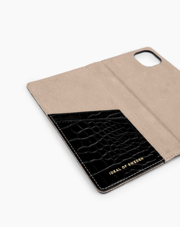 Cora Phone Wallet iPhone 13 Mini Jet Black Croco Black