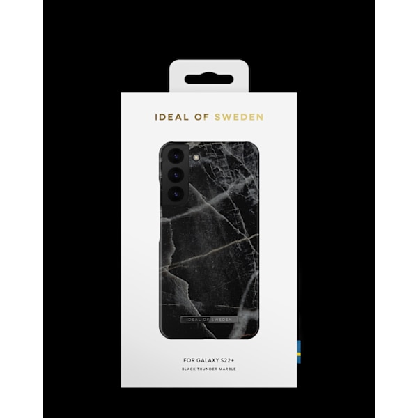 Printed Case Galaxy S22 Plus Black Thunder Marble Black