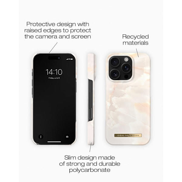 Printed Case iPhone 16 Pro Max Rose Pearl Marble