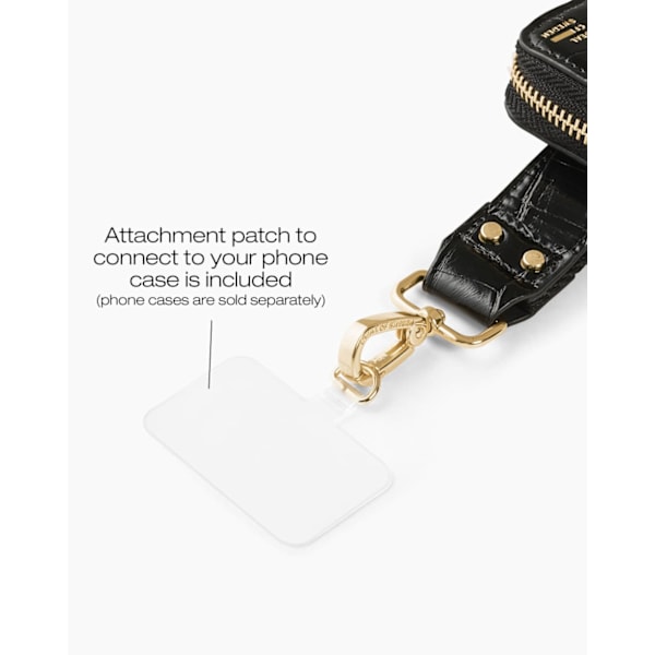 Utility Phone Strap Black Croco