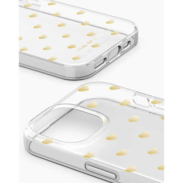Clear Case iPhone 13 / 14 / 15 / 16e Golden Hearts Transparent