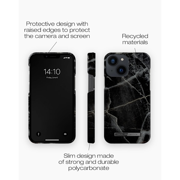 Printed Case iPhone 13 Mini Black Thunder Marble Black