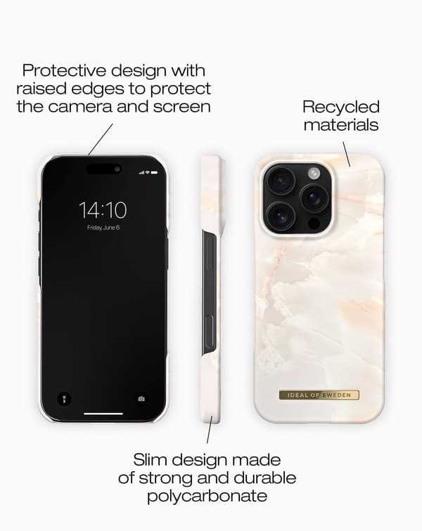 Printed Case iPhone 16 Pro Rose Pearl Marble