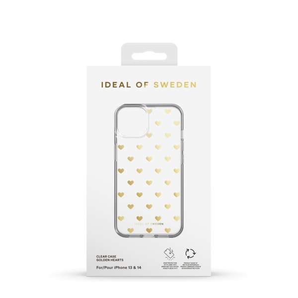 Clear Case iPhone 13/14 Golden Hearts