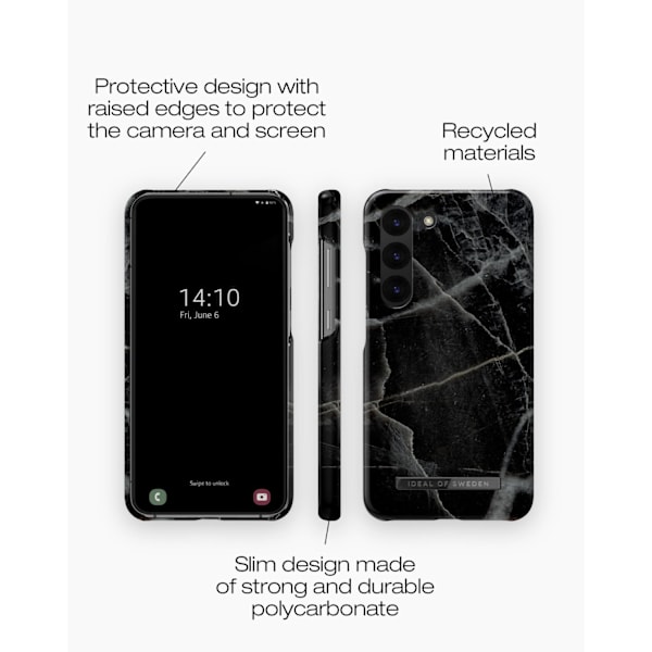 Printed Case Galaxy S23 Plus Black Thunder Marble Svart