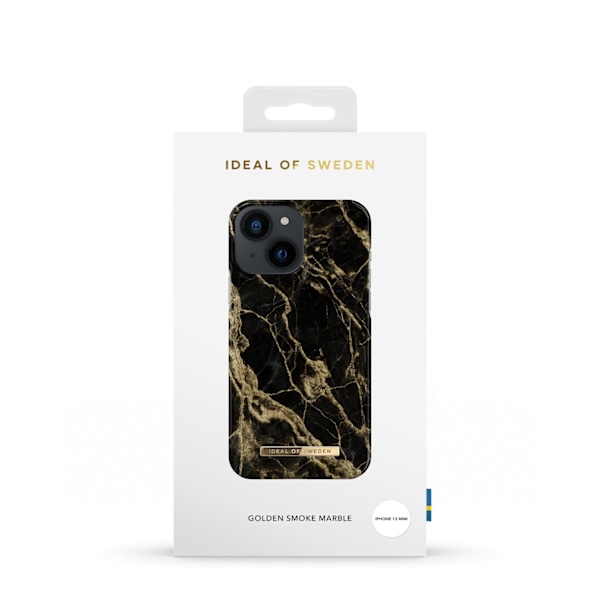 Printed Case iPhone 13 Mini Golden Smoke Marble Black