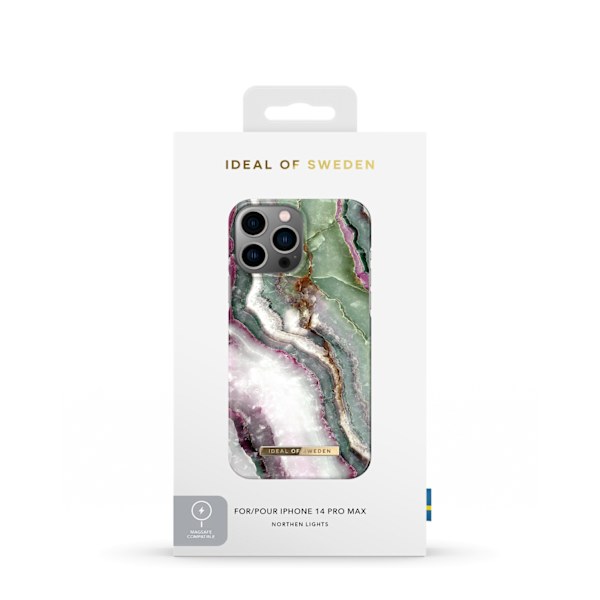 Printed Case MagSafe iPhone 14 Pro Max Northern Lights Green