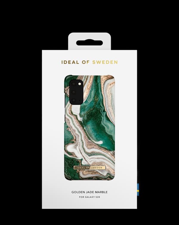 Printed Case Galaxy S20 Golden Jade Marble Green