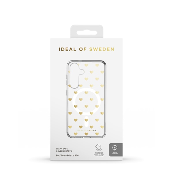 Clear Case MagSafe Galaxy S24 / S25 Golden Hearts