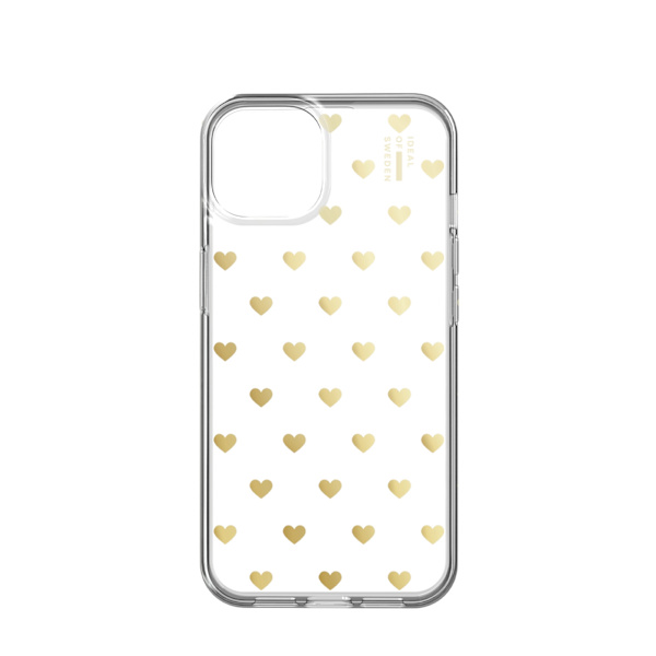 Clear Case MagSafe iPhone 13 / 14 / 15 / 16e Golden Hearts Transparent