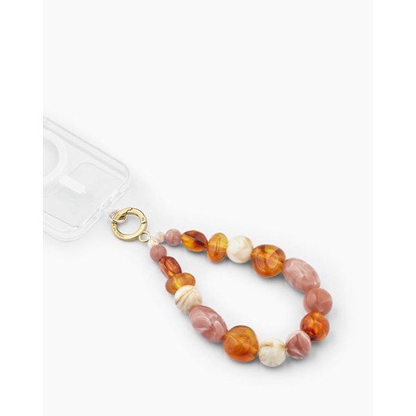 Phone Wristlet Strap Boho Beads Rosa