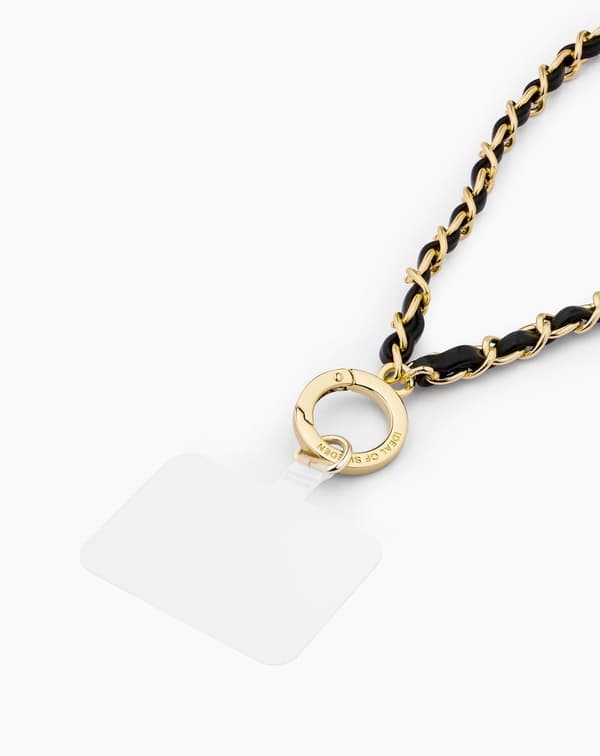 Phone Wristlet Strap Noir Gold Black