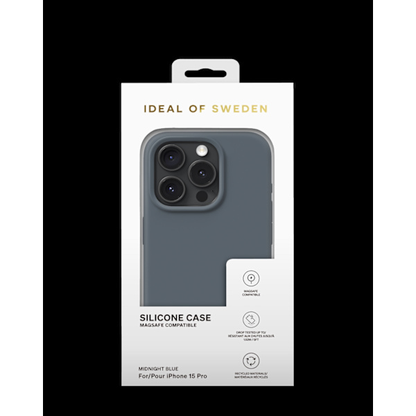 Silicone Case MagSafe iPhone 15 Pro Midnight Blue Blå