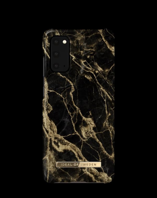 Printed Case Galaxy S20 Golden Smoke Marble Black