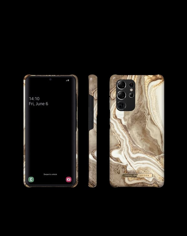 Printed Case Galaxy S21 Ultra Golden Sand Marble Beige