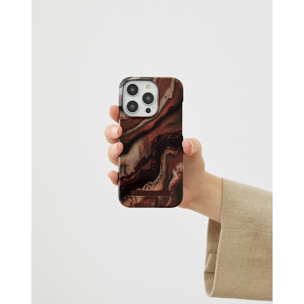 Printed Case iPhone 12 / 12 Pro Dark Amber Marble Brown